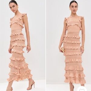 Zimmermann Frilled Knit Midi Dress